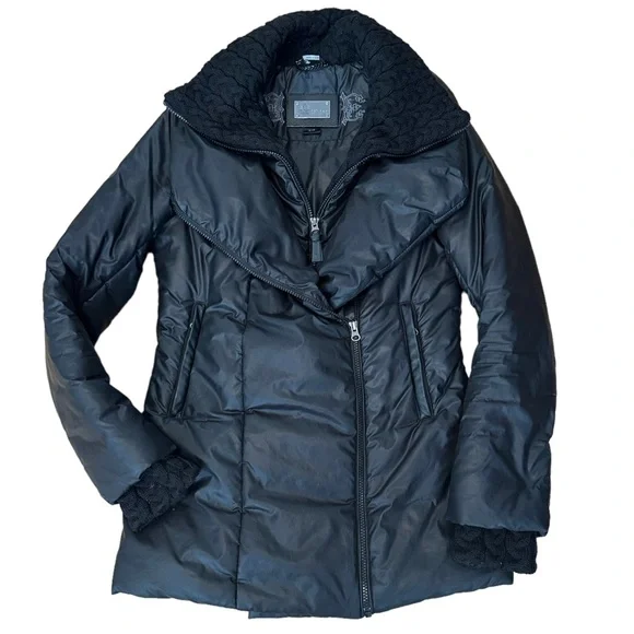SOLD:Mackage Women's Down Kay Knit Collar Puffer Jacket - Black, S - Picture 11 of 13